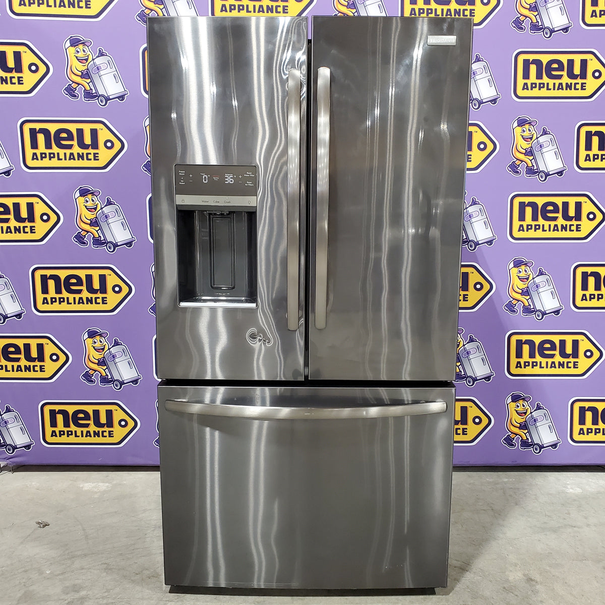Frigidaire 28 Cu. Ft. Standard-Depth French Door Refrigerator in Black Stainless Steel FRFS2823AD - Scratch & Dent (Moderate)