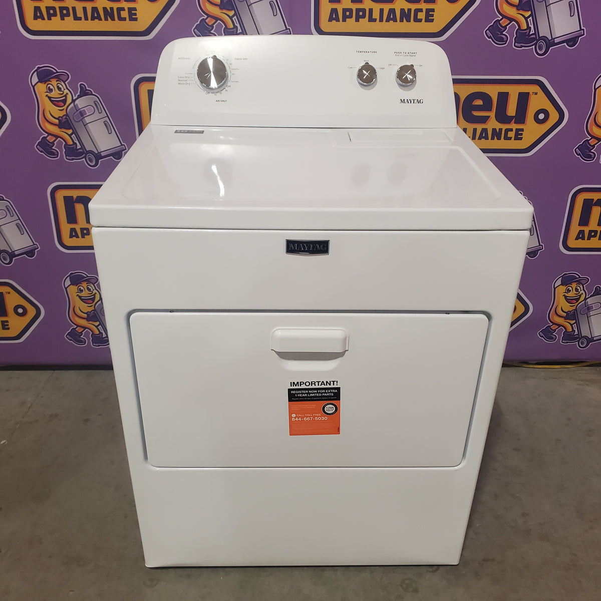 Maytag Top Load Style Electric Wrinkle Prevent 7.0 cu. ft. Dryer with Auto Dry MED4005SW - Open Box