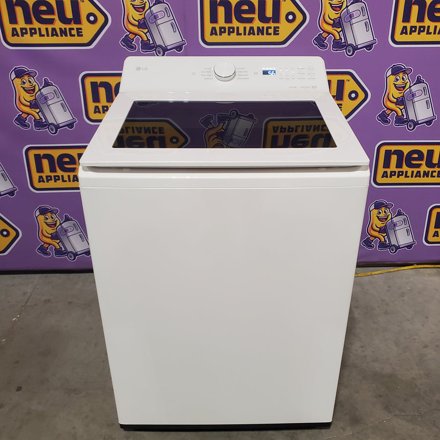LG 5.0 cu.ft. SMART Top Load Washer in Alpine White with TurboWash WT8200CW - Open Box and LG 7.3 cu. ft. Ultra Large Capacity Rear Control Electric Dryer with AI Sensing and ThinQ® Smart Features DLE8200W - Open Box
