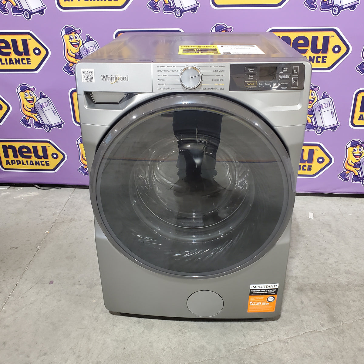 Whirlpool Radiant Silver 4.5 cu. ft. Smart Front Load ENERGY STAR® Washer with FreshFlow™ Vent System WFW5720RR - Open Box