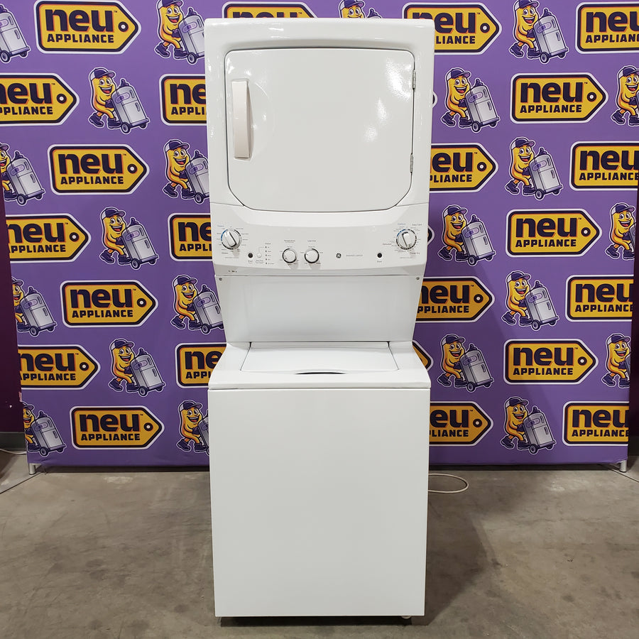 GE Unitized Spacemaker® 3.8 cu. ft. Capacity Washer with Stainless Steel Basket and 5.9 cu. ft. Capacity Electric Dryer 05121102 - GUD27ESSMWW - Certified Refurbished