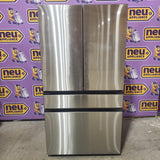Samsung 29 cu. ft. Bespoke 4-Door French Door Refrigerator with Beverage Center™ in Stainless Steel RF29BB8600QL - Scratch & Dent (Minor)