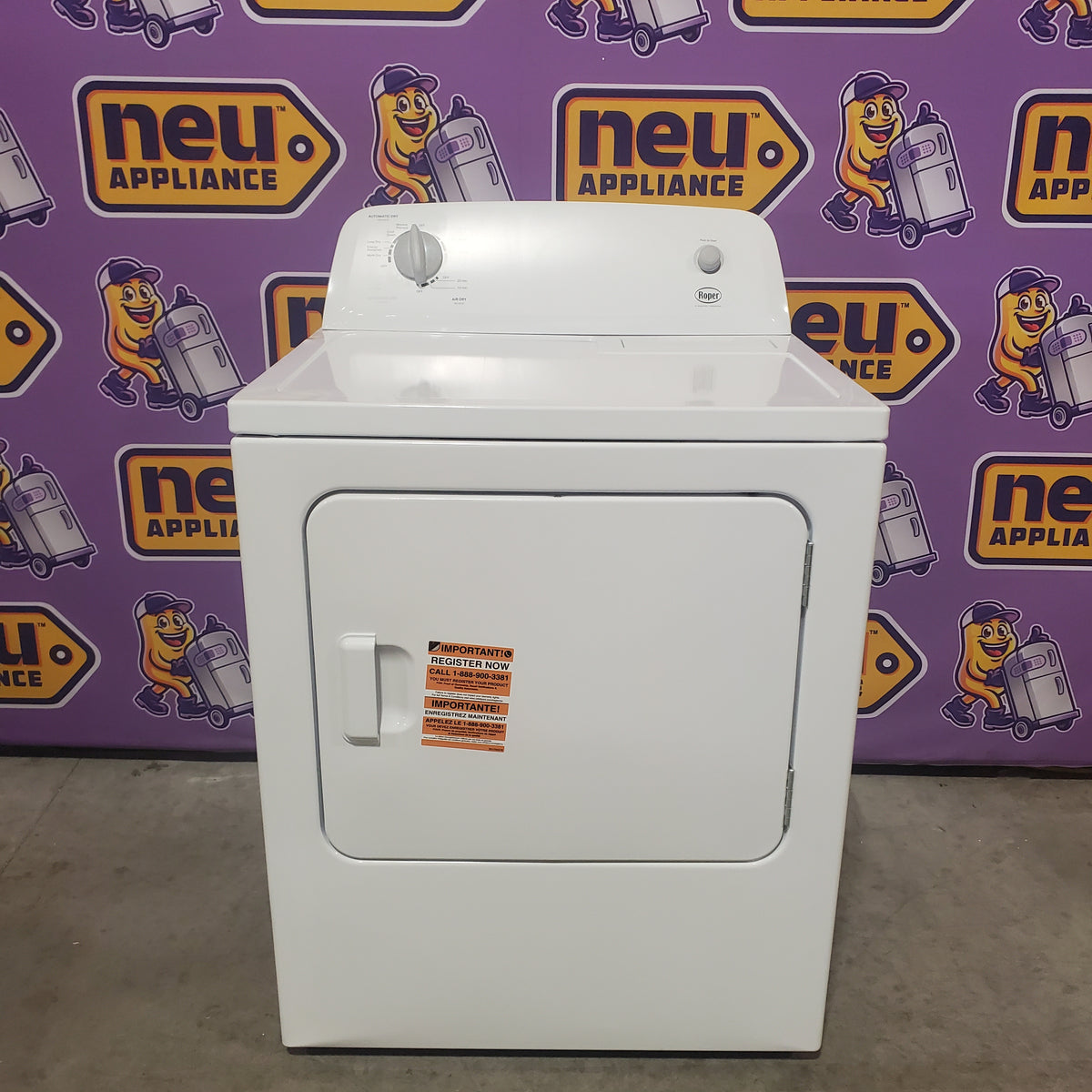 Roper by Whirlpool 6.7-cu ft Vented Electric Dryer in White RED3005TW - Scratch & Dent (Minor)