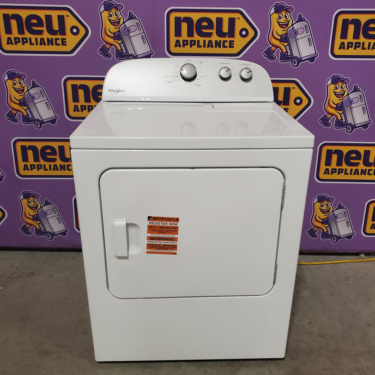 Whirlpool White Electric Extra Large 7.0 Cu. Ft. Dryer with Wrinkle Shield WED4815EW - Open Box