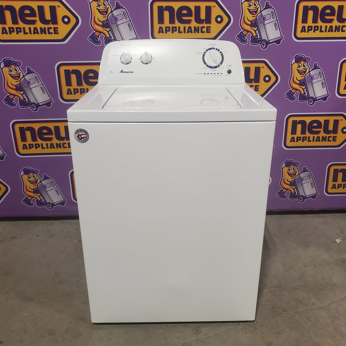 Amana Top Load 3.5 Cu. Ft. Washer with Dual Action Agitator, Porcelain Tub, and Late Lid Lock NTW4516FW - Certified Refurbished