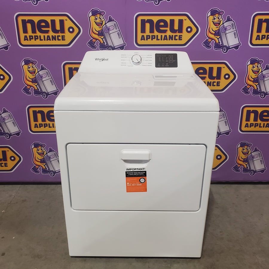 Whirlpool 4.2-4.3 Cu. Ft. Top Load Washer with 2-in-1 Removable Agitator and Soft Close Glass Lid WTW4307SW - Open Box and Whirlpool 7.0 cu. ft. Electric Dryer with Adaptive Dry and Wrinkle Shield™ Option WED4307SW - Scratch & Dent (Minor)