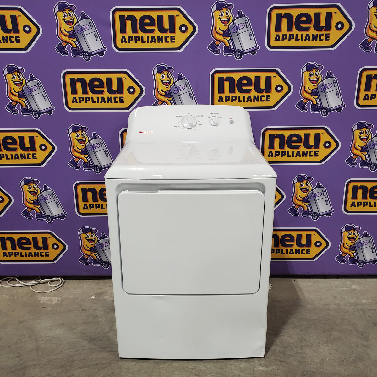 Hotpoint 6.2 cu. ft. Capacity Electric Dryer with Up To 120 ft. Venting and Shallow Depth HTX26EASWWW - Scratch & Dent (Major)