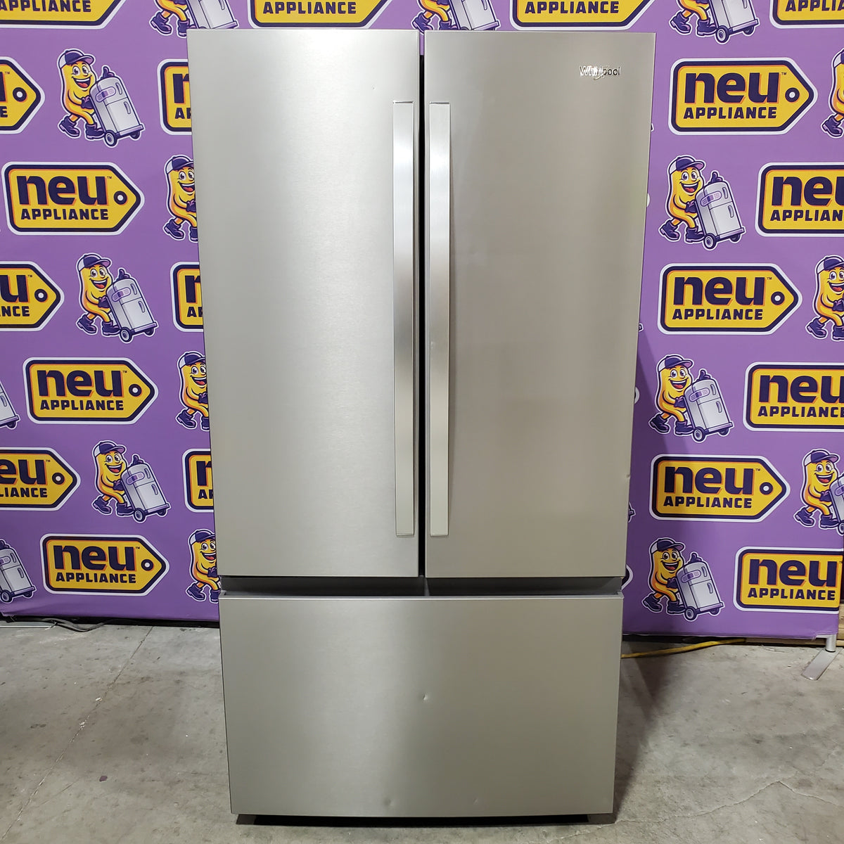 Whirlpool French Door 31 Cu. Ft. Refrigerator with Total Coverage Cooling in Fingerprint Resistant Stainless Steel WRFF3136SZ - Scratch & Dent (Moderate)
