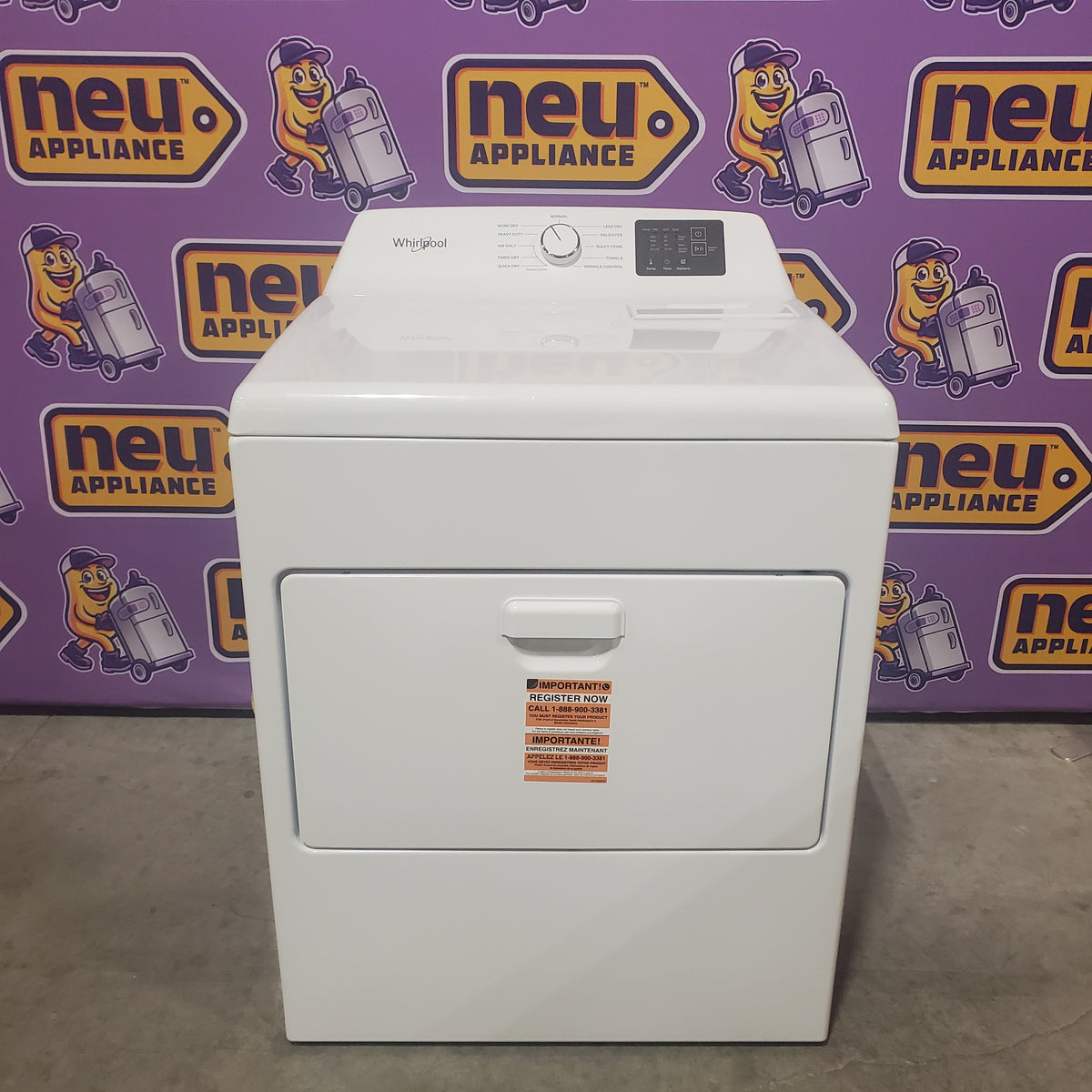Whirlpool 7.0 cu. ft. Electric Dryer with Adaptive Dry and Wrinkle Shield™ Option WED4307SW - Scratch & Dent (Minor)