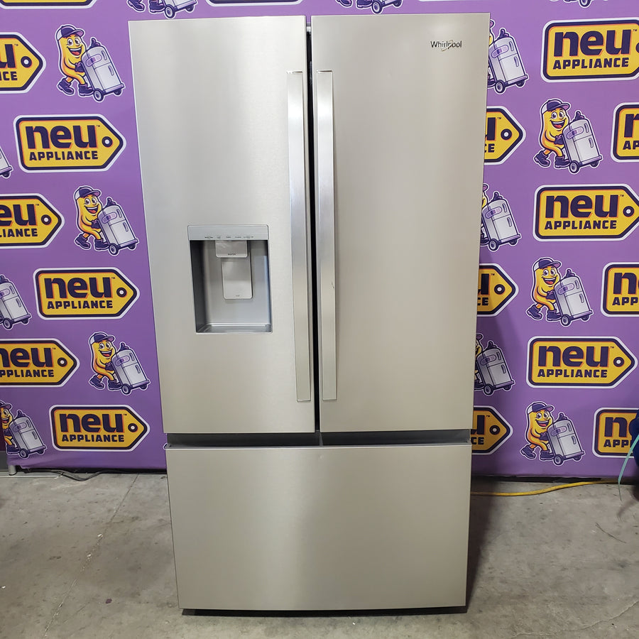 Whirlpool French Door 30 cu ft Refrigerator in Fingerprint Resistant Stainless Finish with In-Door Water and Ice Maker - 30 cu. ft. WRFF3536SZ - Scratch & Dent (Minor)