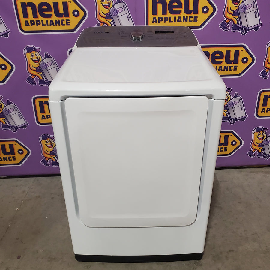 Samsung White Top Load 5.0 Cu. Ft. Washer with Active Water Jet WA50R5200AW - Certified Refurbished and Samsung White Electric 7.4 Cu. Ft. Dryer with Sensor Dry DVE50R5200W - Certified Refurbished