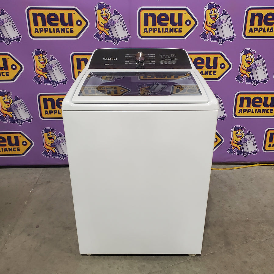 Whirlpool Top Load 4.7 Cu. Ft. Washer in White with 2-in-1 Removable Agitator WTW5057LW - Certified Refurbished and Whirlpool 7.0 cu. ft. Electric Dryer with Hamper Door WED5010LW - Certified Refurbished