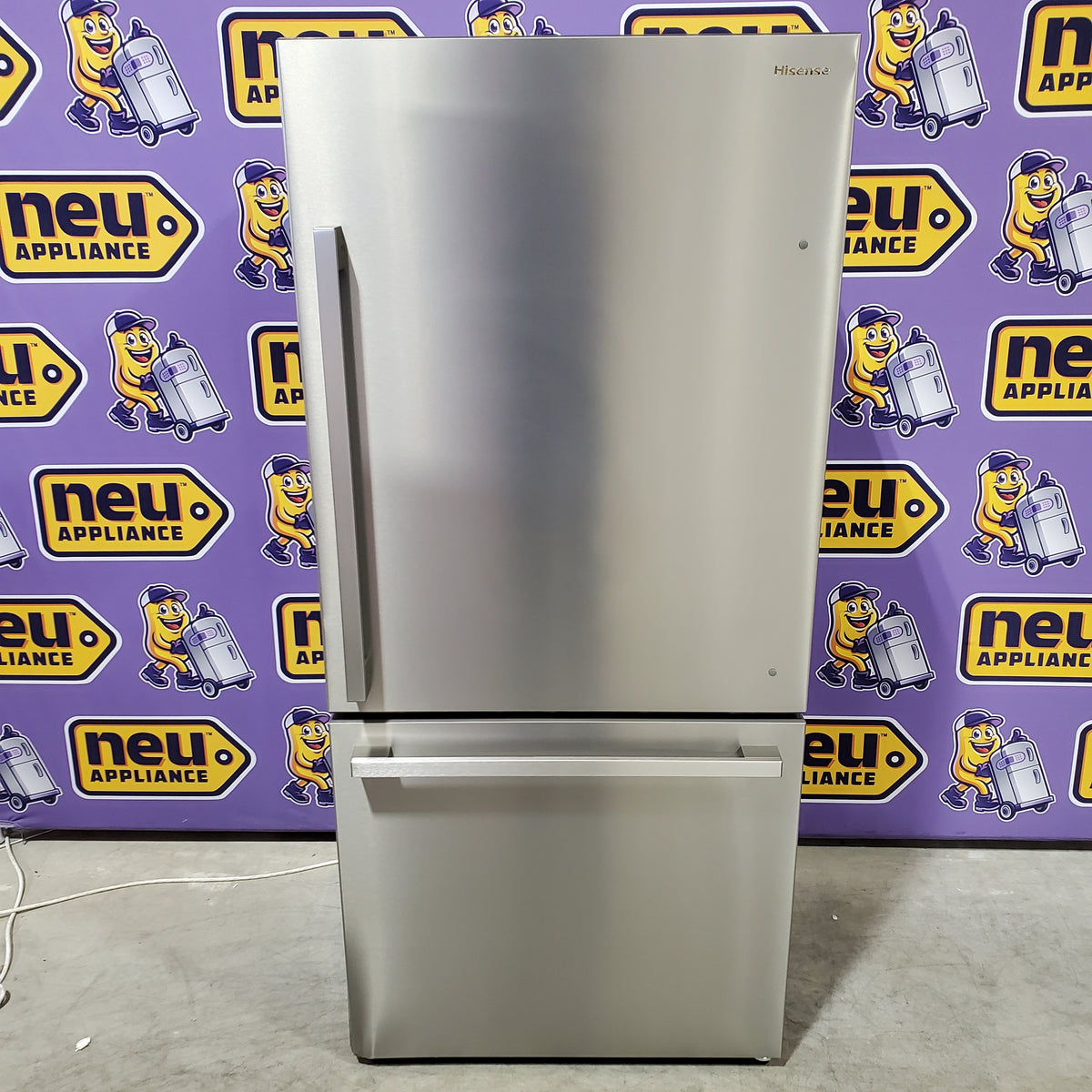 Hisense Counter Depth Bottom Freezer 17.2 Cu. Ft. Refrigerator with LED Lighting and Super Cool and Super Freeze in Fingerprint Stainless Steel HRB171N6ASE - Scratch and Dent (Moderate)
