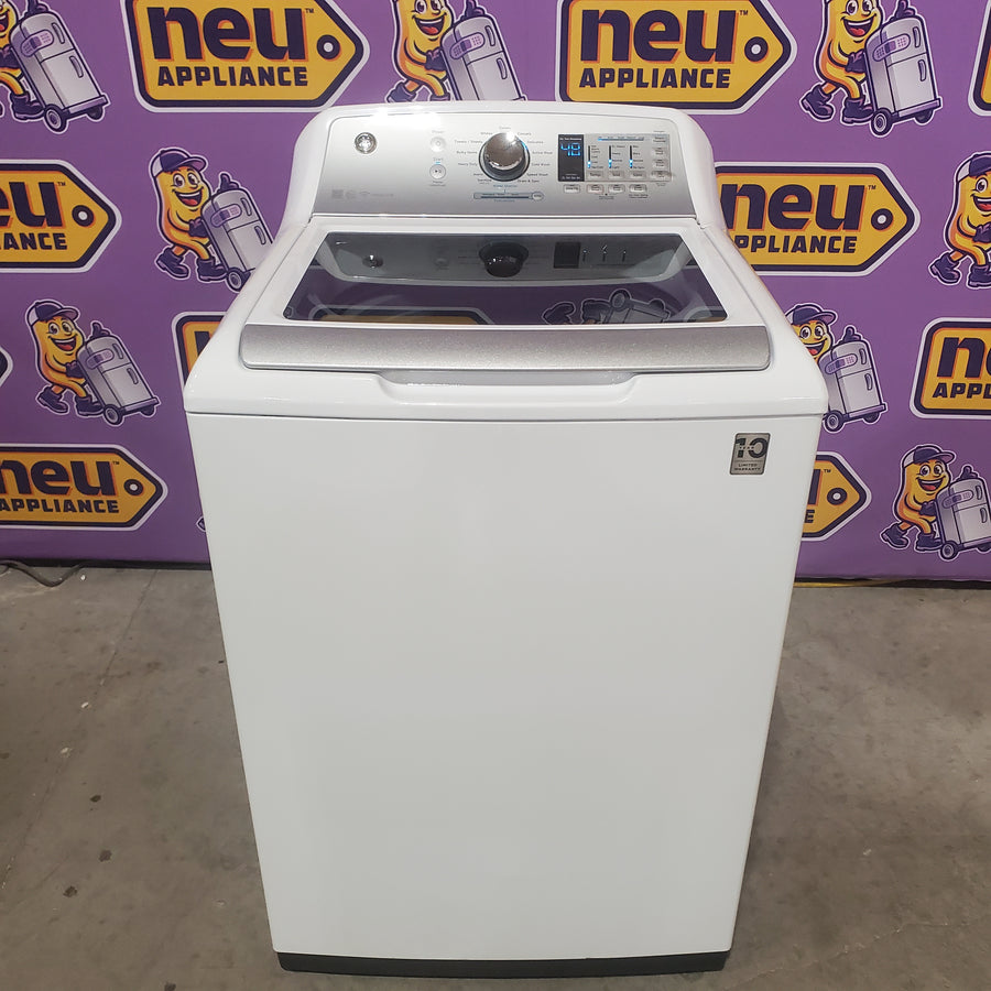 GE® 5.0 cu. ft. Capacity Smart Washer with Stainless Steel Basket in White GTW750CSLWS - Certified Refurbished