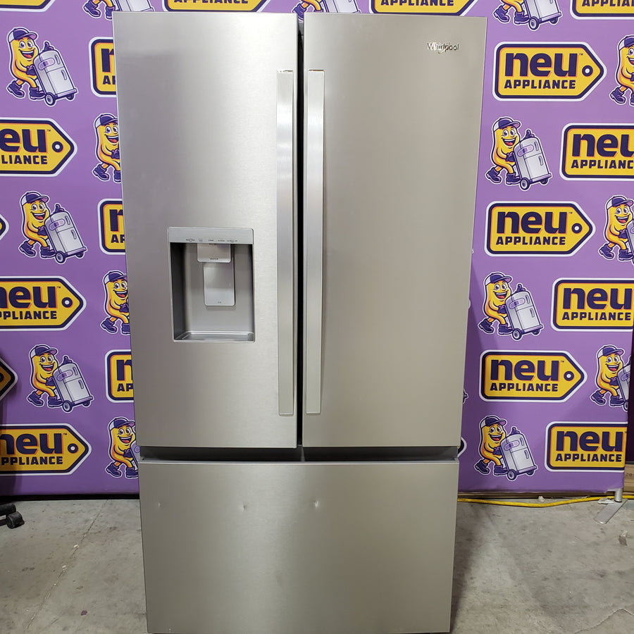 Whirlpool French Door 30 cu ft Refrigerator in Fingerprint Resistant Stainless Finish with In-Door Water and Ice Maker - 30 cu. ft. WRFF3536SZ - Scratch & Dent (Minor)