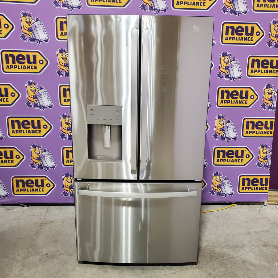 GE 20.6 cu. ft. Counter Depth French Door Refrigerator in Fingerprint Resistant Stainless, ENERGY STAR GYE21JYMFS - Scratch & Dent (Minor)