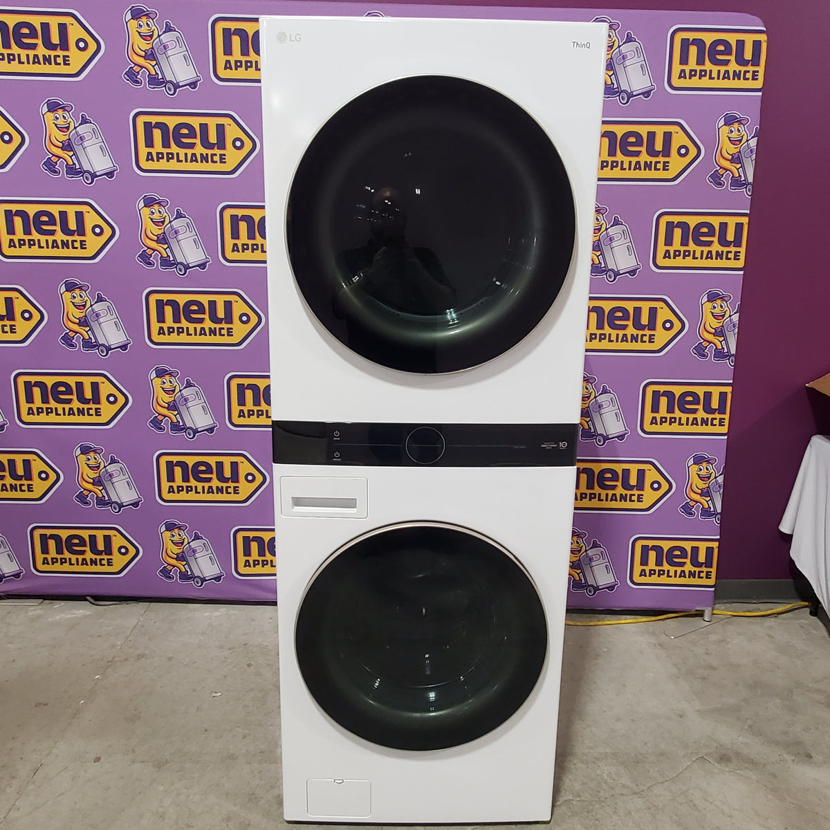 LG Front Load Wash Tower with Center Control 4.5 Cu. Ft. Washer and 7.4 Cu. Ft. Dryer 22142788 - WKE100HWA - Scratch & Dent (Minor)