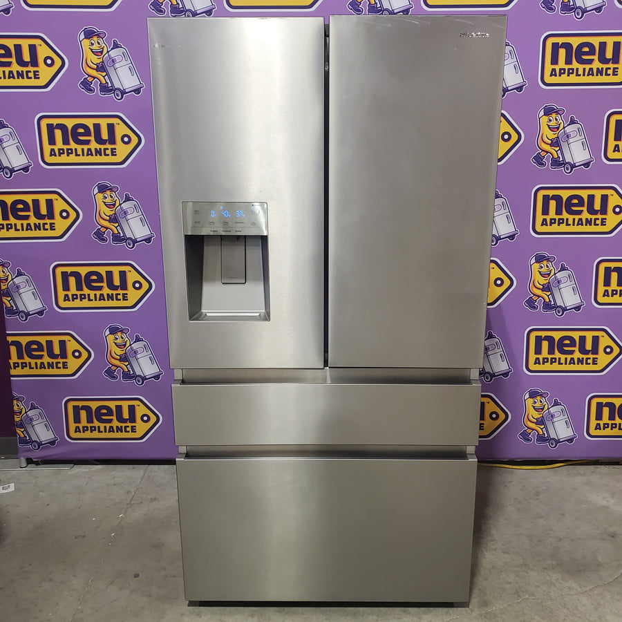 Hisense PureFlat 25.6-cu ft 4-Door Smart French Door ENERGY STAR Refrigerator in Stainless Steel with Ice Maker, Water and Ice Dispenser HRM260N6TSE - Scratch & Dent (Moderate)