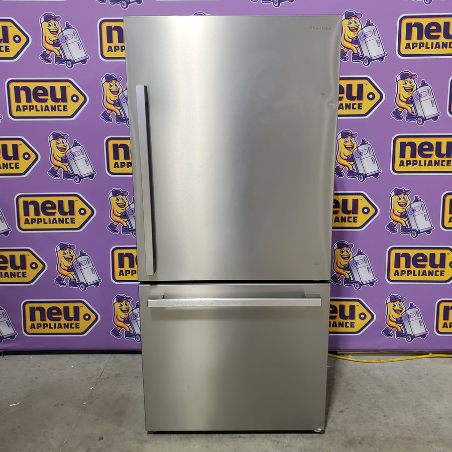 Hisense Counter Depth Bottom Freezer 17.2 Cu. Ft. Refrigerator with LED Lighting and Super Cool and Super Freeze in Fingerprint Stainless Steel HRB171N6ASE - Scratch and Dent (Minor)