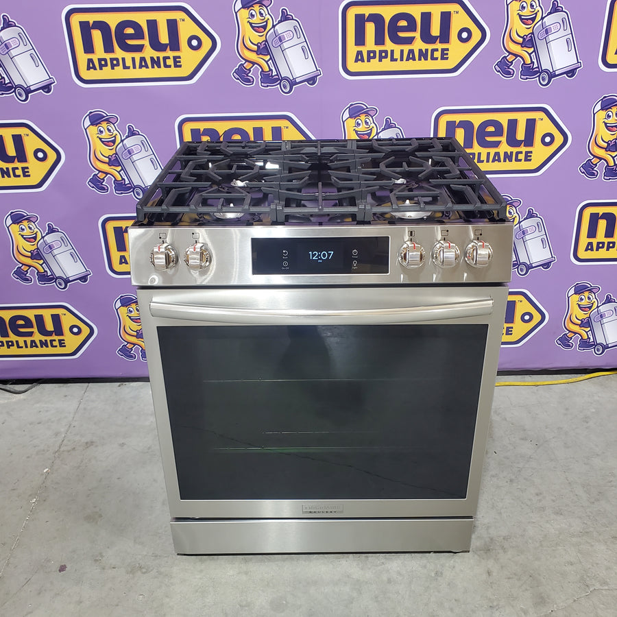 Frigidaire Gallery 6 cu. ft. 5 Burner Slide-In Gas Range with Total Convection and Air Fry in Smudge Proof Stainless Steel GCFG3060BF - Certified Refurbished