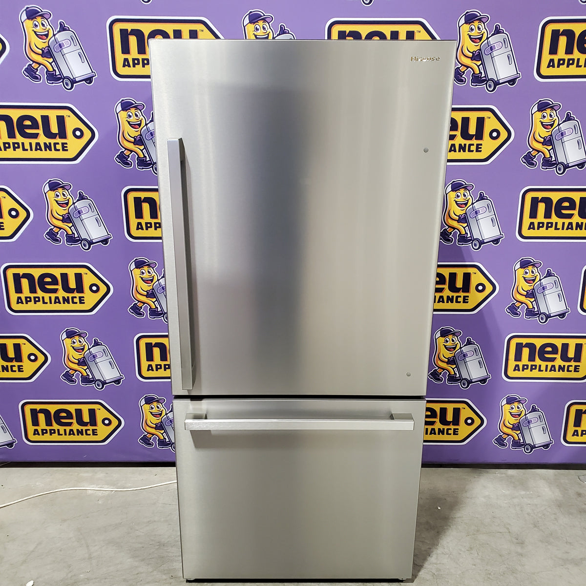 Hisense Counter Depth Bottom Freezer 17.2 Cu. Ft. Refrigerator with LED Lighting and Super Cool and Super Freeze in Fingerprint Stainless Steel HRB171N6ASE - Scratch and Dent (Minor)