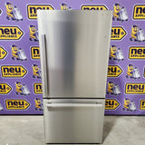 Hisense Counter Depth Bottom Freezer 17.2 Cu. Ft. Refrigerator with LED Lighting and Super Cool and Super Freeze in Fingerprint Stainless Steel HRB171N6ASE - Scratch and Dent (Minor)
