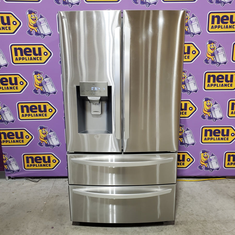 LG 27.8-cu ft 4-Door French Door Refrigerator with Dual Ice Maker in Fingerprint Resistant Steel LRMXS2806S - Scratch & Dent (Minor)