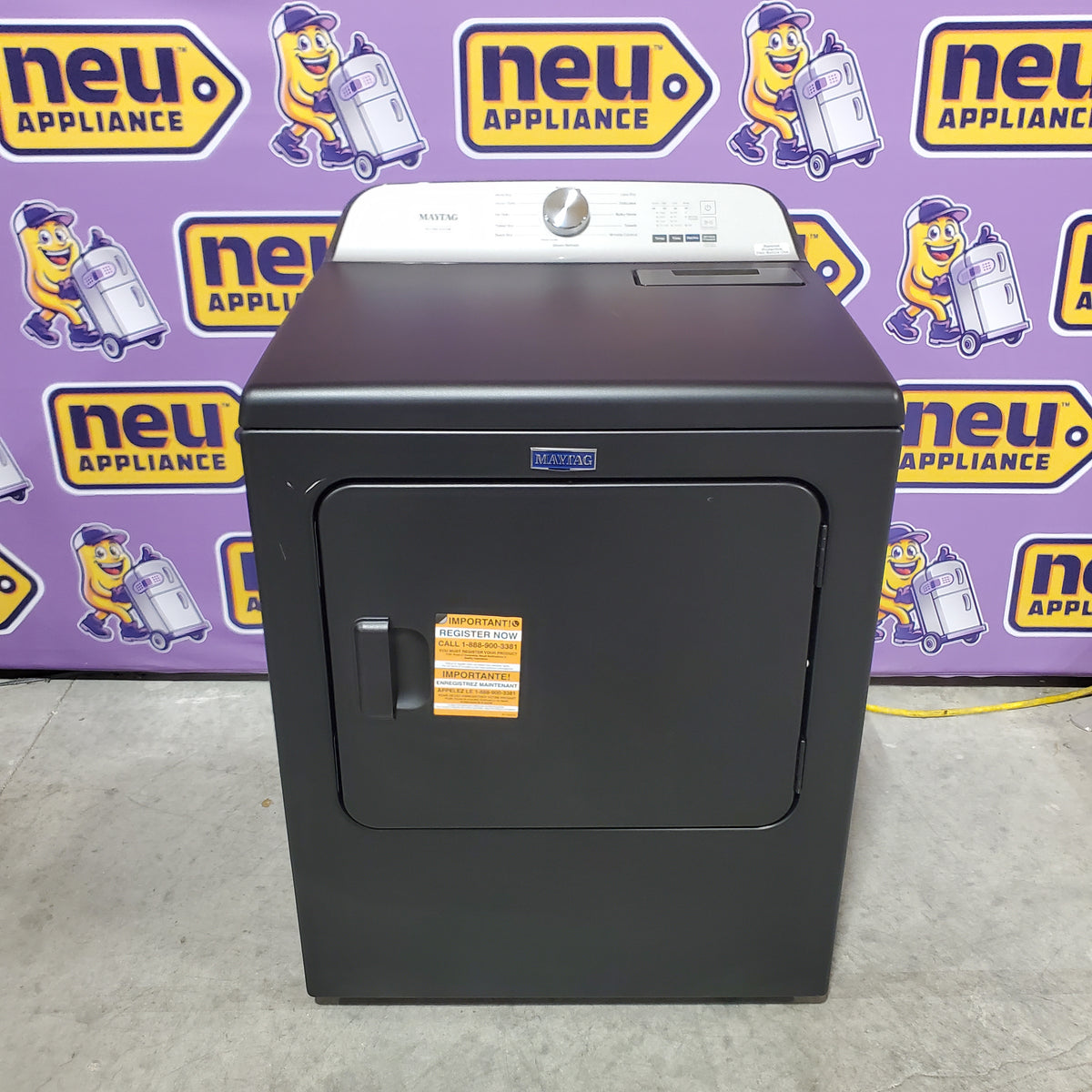 Maytag Volcano Black Pet Pro 7.0 cu. ft. Electric Dryer with XL Lint Trap and Steam 22421764 - MED6500MBK - Scratch & Dent (Minor)