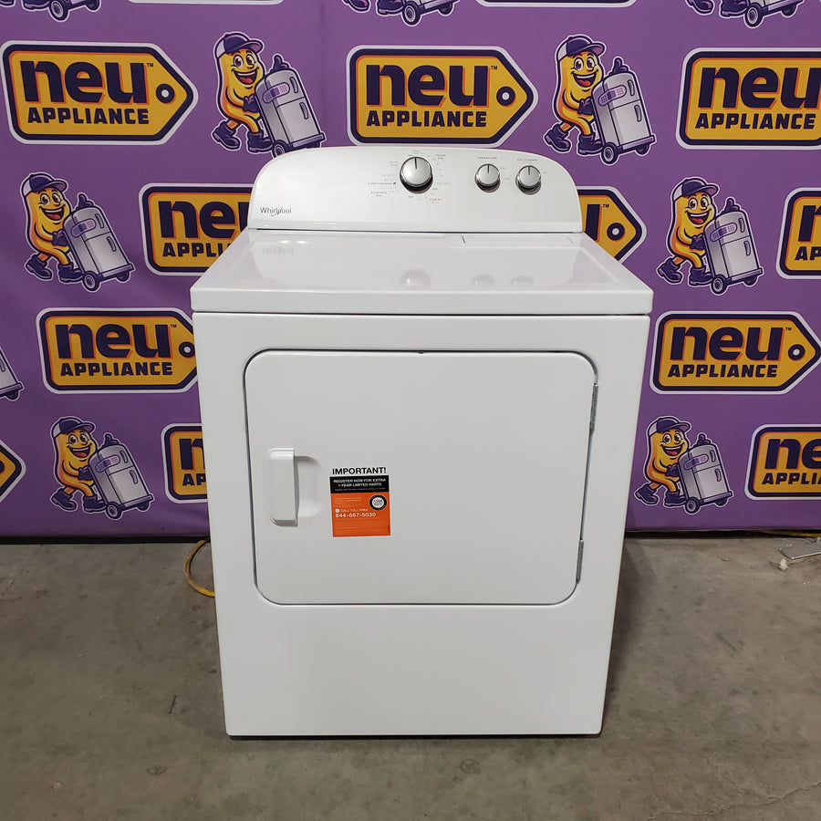Whirlpool 3.8 cu. ft. Top Load Washer with Stainless Steel Wash Basket and 360 Wash Agitator WTW4816TW - Open Box and Whirlpool White Electric Extra Large 7.0 Cu. Ft. Dryer with Wrinkle Shield WED4815EW - Open Box