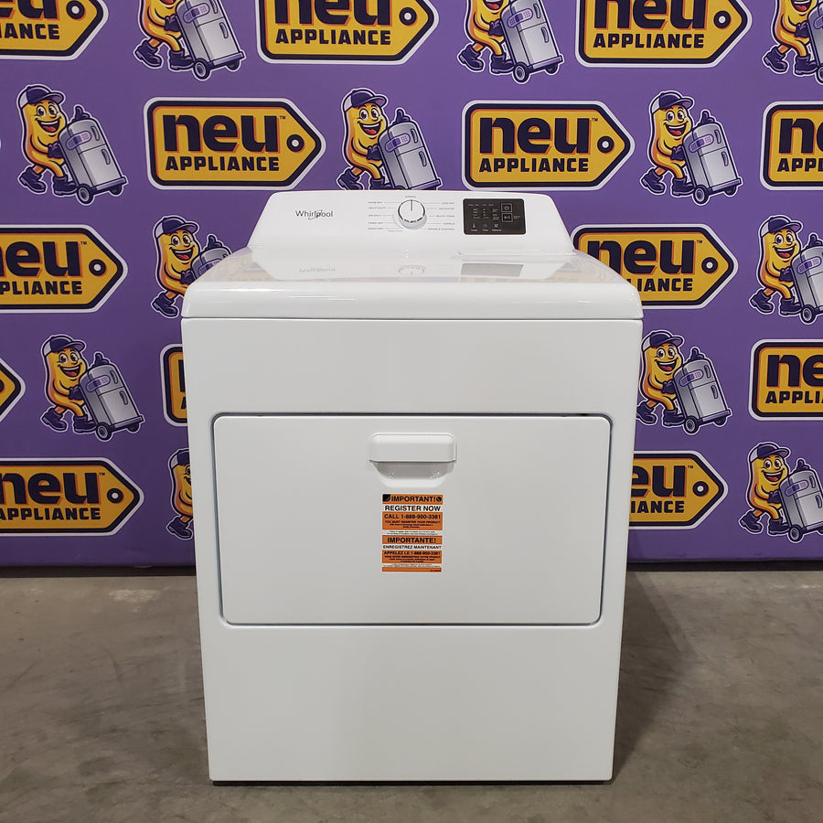 Whirlpool 4.2-4.3 Cu. Ft. Top Load Washer with 2-in-1 Removable Agitator and Soft Close Glass Lid WTW4307SW - Scratch & Dent (Minor) and Whirlpool 7.0 cu. ft. Electric Dryer with Adaptive Dry and Wrinkle Shield™ Option 16285 - WED4307SW - Open Box