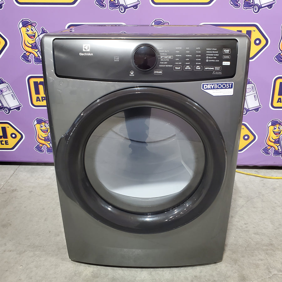 Electrolux 8-cu ft Stackable Vented Electric Dryer with Steam Cycle in Titanium ELFE7437AT - Scratch & Dent (Minor)