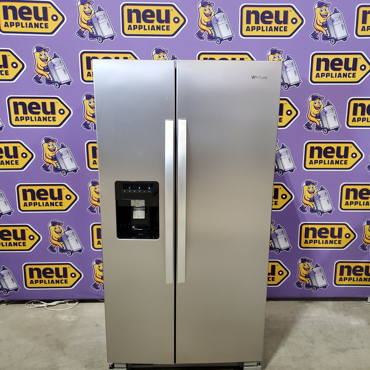 Whirlpool 24 cu ft Capacity Side By Side Refrigerator with Ice and Water Dispenser in Fingerprint Resistant Stainless Steel WRS315SDHZ - Scratch & Dent (Minor)