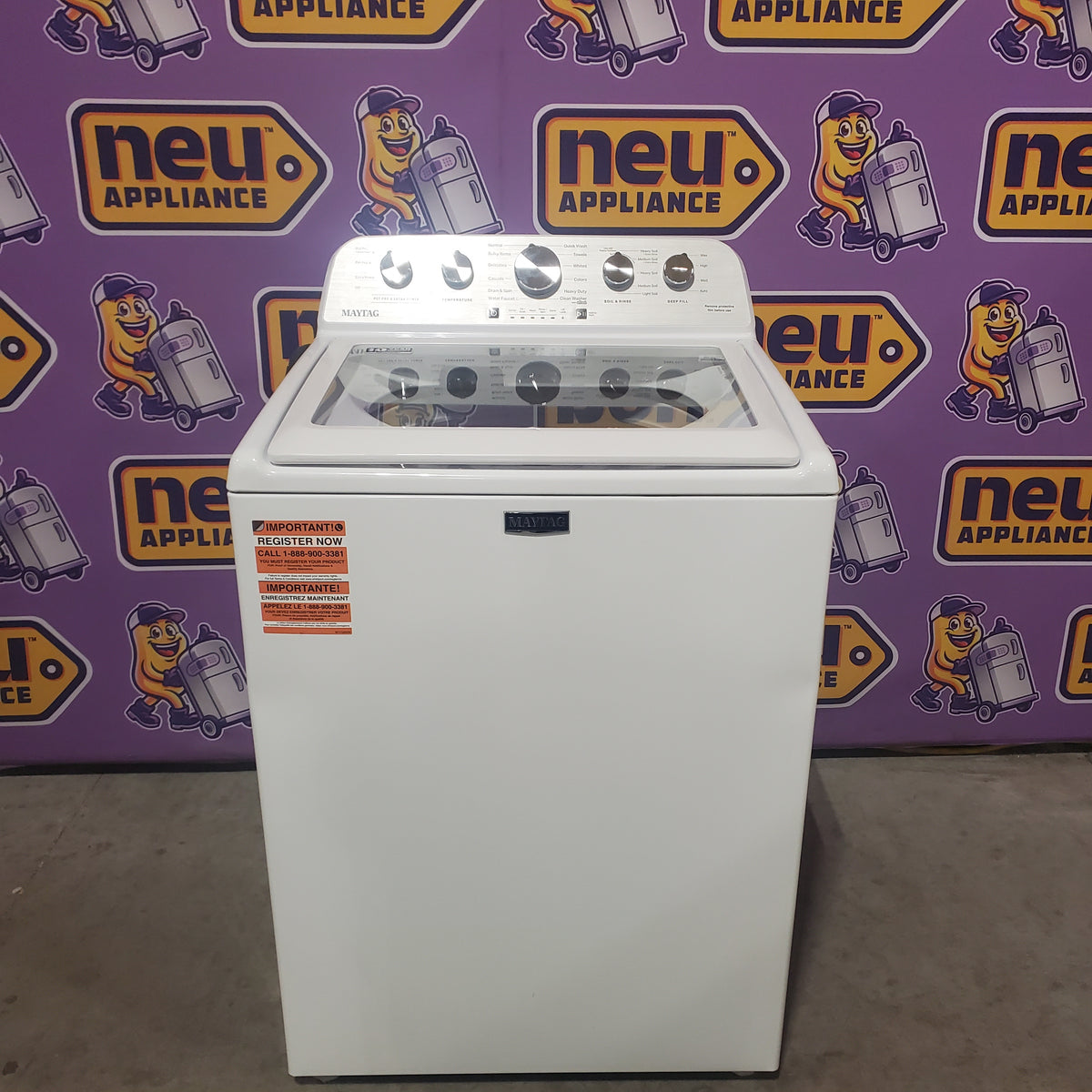 Maytag 4.7 cu. ft. Top Load Washer with Agitator, Pet Pro Option and Extra Power in White MTW5605RW - Scratch & Dent (Minor)