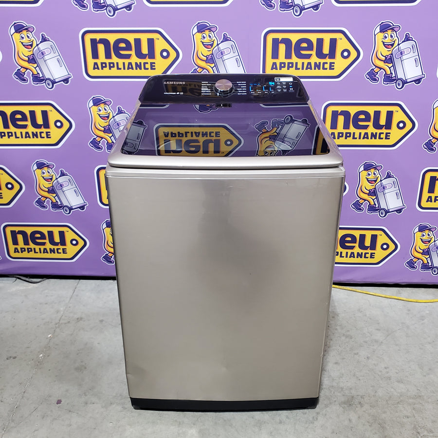 Samsung 5.0 cu. ft. High Efficiency Top Load Washer with Active WaterJet in Champagne WA50T5300AC - Certified Refurbished