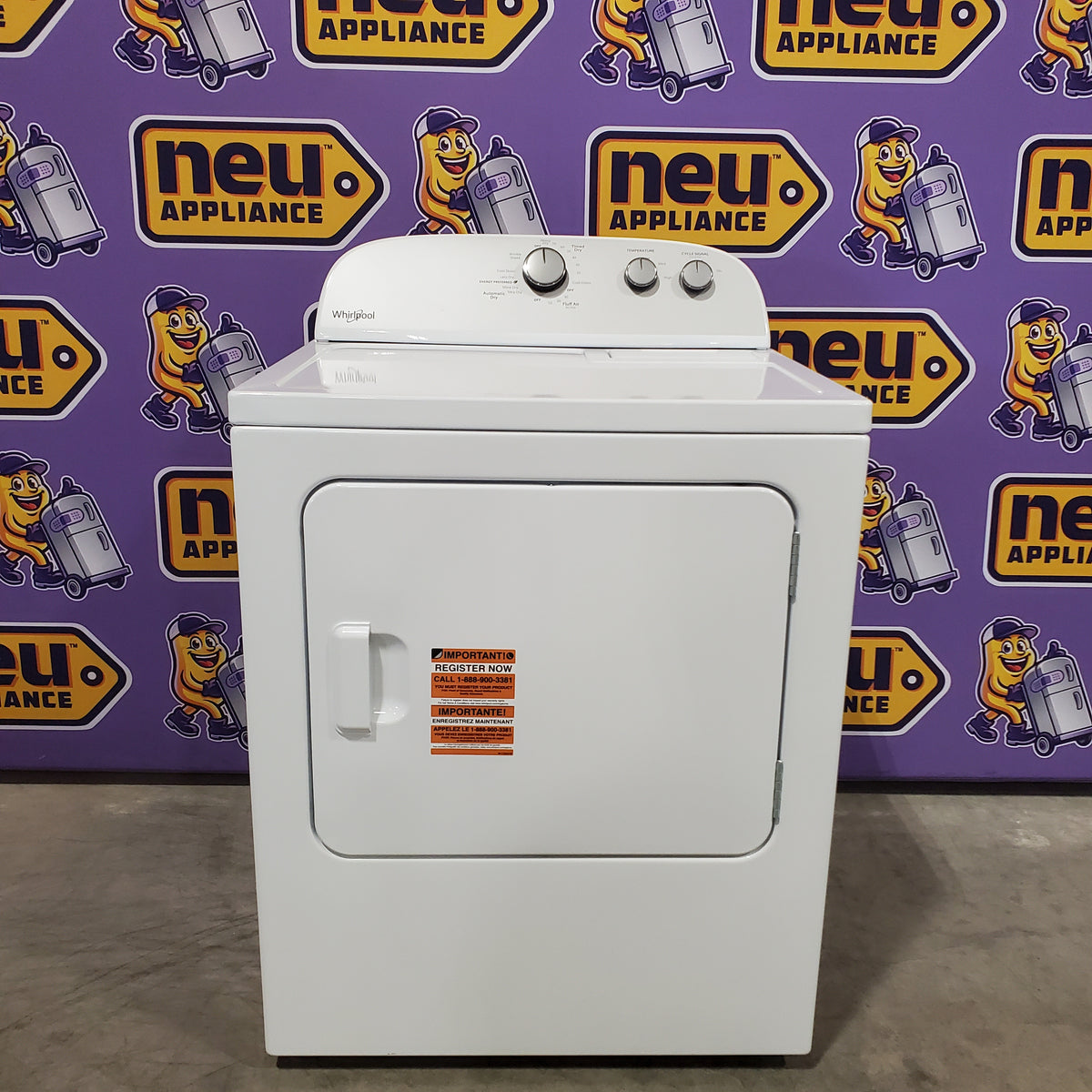 Whirlpool White Electric Extra Large 7.0 Cu. Ft. Dryer with Wrinkle Shield 22121516 - WED4815EW - Scratch & Dent (Minor)