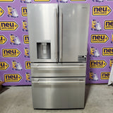 KitchenAid 36 in. 29 cu. ft. Standard Depth French Door Refrigerator in PrintShield Stainless with FreshChill Full-Width Drawer KRMF436SPS - Open Box