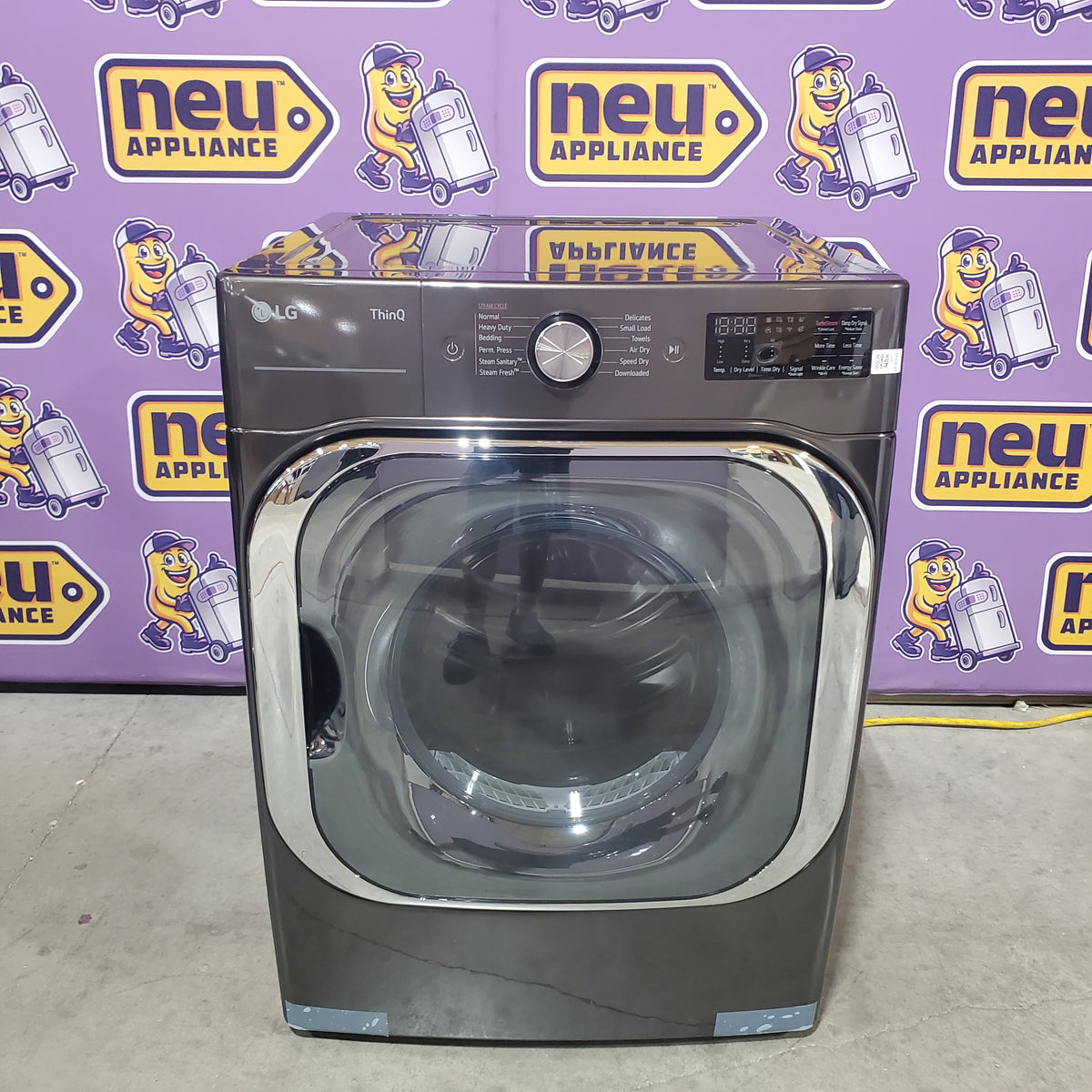 LG Black Steel 9.0 cu. ft. Mega Capacity Smart wi-fi Enabled Front Load Electric Dryer with TurboSteam™ and Built-In Intelligence DLEX8900B - Open Box
