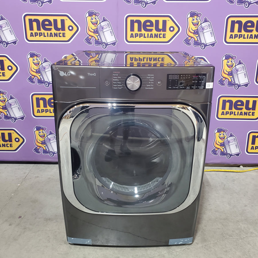 LG Black Steel 9.0 cu. ft. Mega Capacity Smart wi-fi Enabled Front Load Electric Dryer with TurboSteam™ and Built-In Intelligence DLEX8900B - Open Box