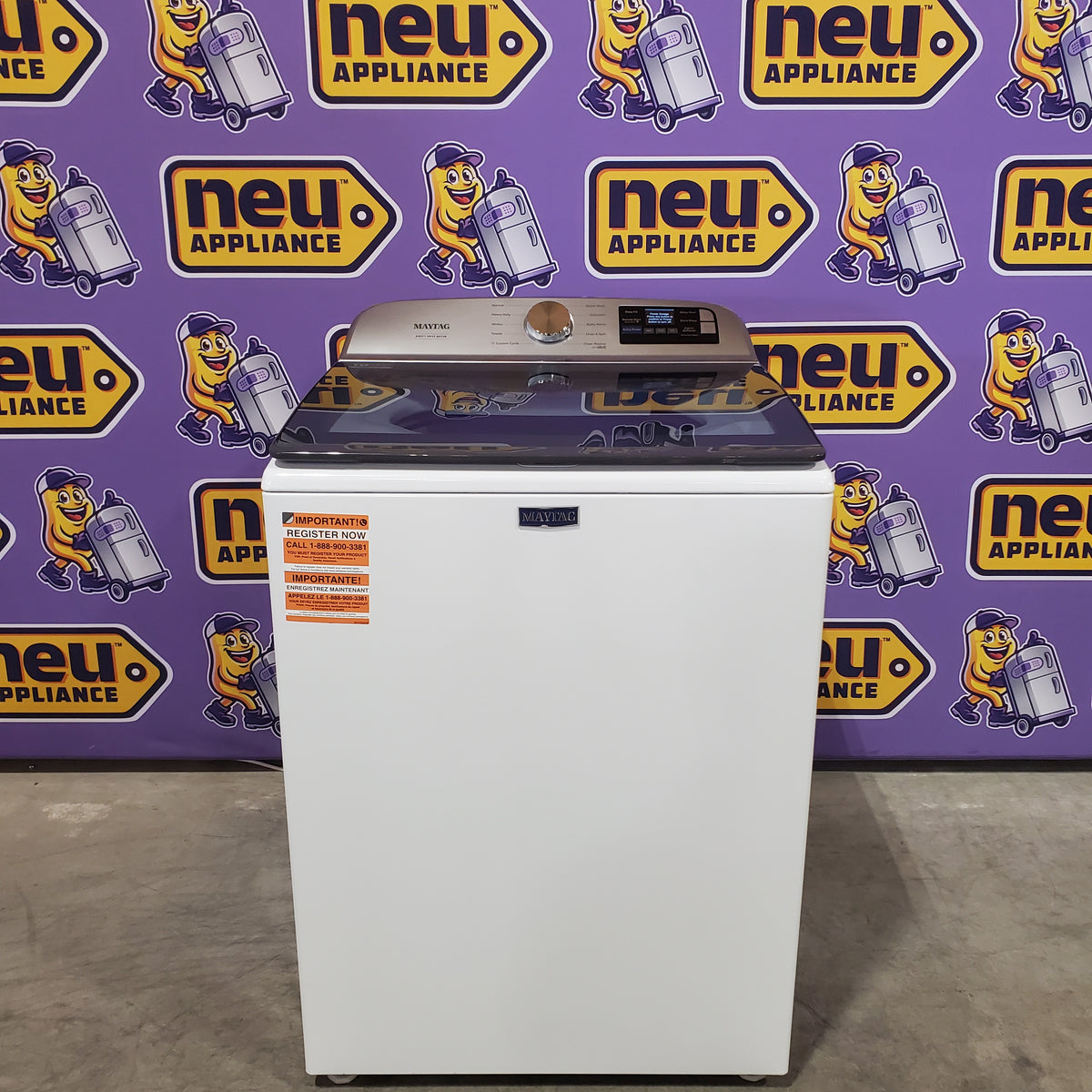 Maytag 5.2 Cu. Ft. Top Load Agitator Washer with Extra Power and Smart Appliance 22442620 - MTW6205RW - Open Box