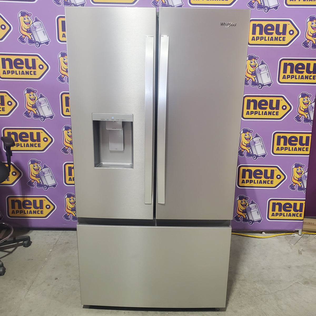 Whirlpool French Door 30 cu ft Refrigerator in Fingerprint Resistant Stainless Finish with In-Door Water and Ice Maker - 30 cu. ft. WRFF3536SZ - Scratch & Dent (Minor)