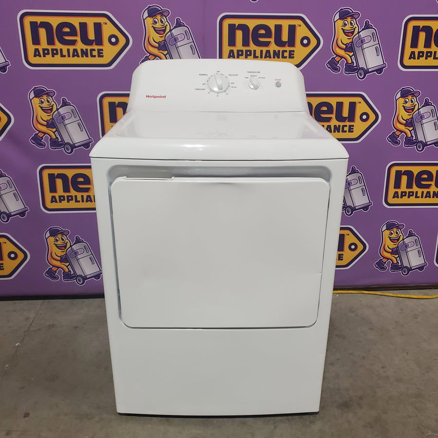 Hotpoint® 4.0 cu. ft. Capacity Washer with Cold Plus and Water Level Control HTW265ASWWW - Scratch & Dent (Moderate) and Hotpoint 6.2 cu. ft. Capacity Electric Dryer with Up To 120 ft. Venting and Shallow Depth HTX26EASWWW - Scratch & Dent (Moderate)