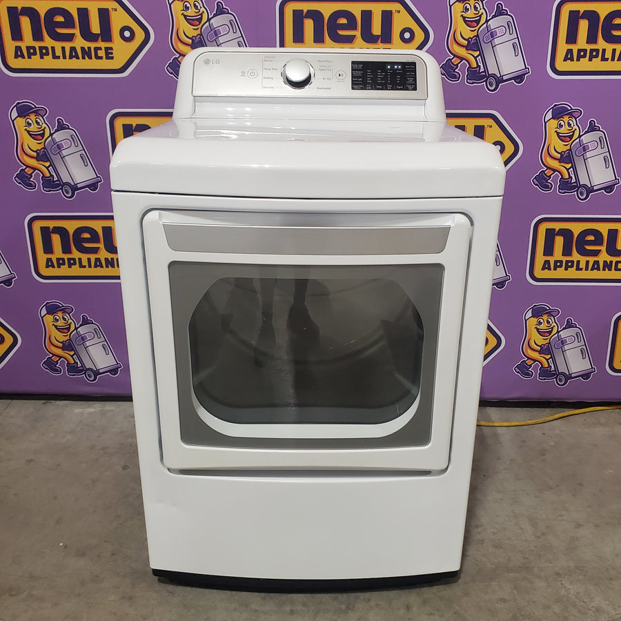 LG 4.5-cu ft High Efficiency Impeller Top-Load Washer ENERGY STAR in White WT7060CW - Certified Refurbished and LG 7.3 cu. ft. Ultra Large Capacity Smart wi-fi Enabled Rear Control Gas Dryer with EasyLoad™ Door DLG7401WE - Certified Refurbished