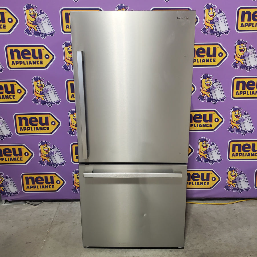 Hisense 33" Wide Counter Depth ENERGY STAR 17.2-cu ft Bottom-Freezer Refrigerator with Ice Maker in Fingerprint Resistant Stainless Steel HRB171N6BSE - Scratch & Dent (Moderate)