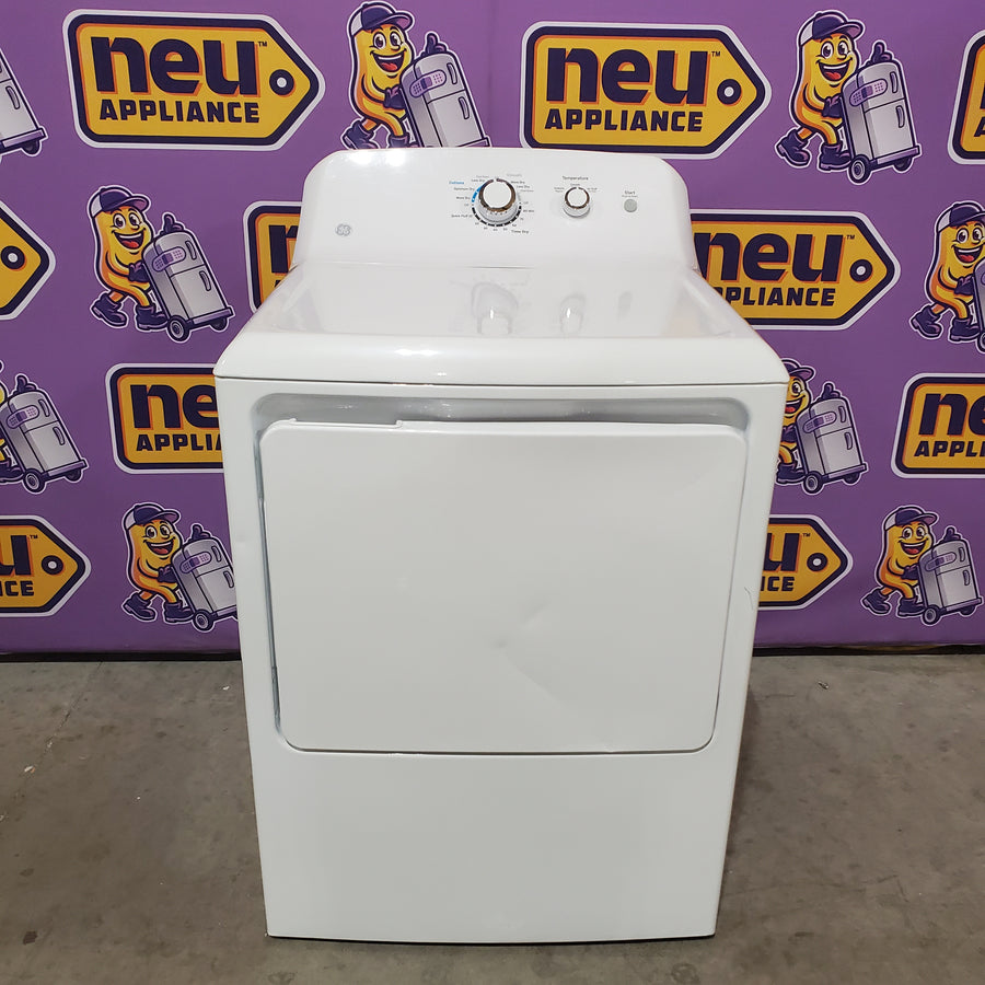 GE White Top Load 4.2 Cu. Ft. Washer with Stainless Steel Basket and Dual Action Agitator GTW460ASJWW - Certified Refurbished and GE 7.2 cu. ft. Capacity Aluminized Alloy Drum Electric Dryer GTD33EASKWW - Certified Refurbished