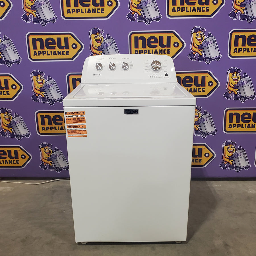 Maytag Top Load 3.8 cu. ft. Washer with Deep Fill and Quick Wash Cycle MVW4005SW - Open Box and Maytag Top Load Electric Wrinkle Prevent 7.0 cu. ft. Dryer with Auto Dry MED4005SW - Scratch & Dent (Moderate)