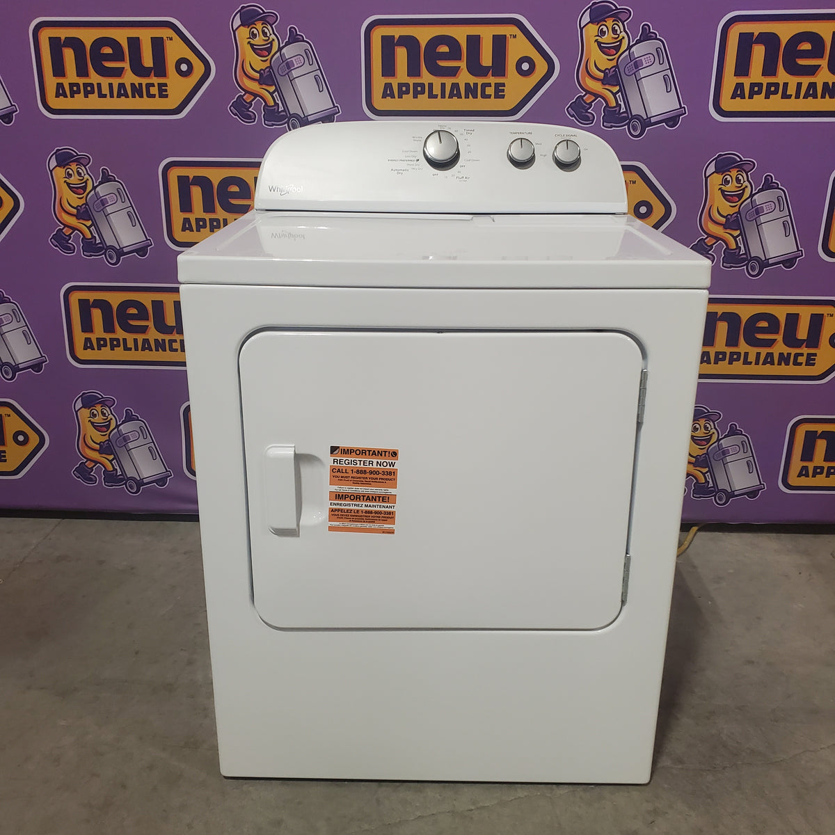 Whirlpool White Electric Extra Large 7.0 Cu. Ft. Dryer with Wrinkle Shield 22421746 - WED4815EW - Scratch & Dent (Minor)