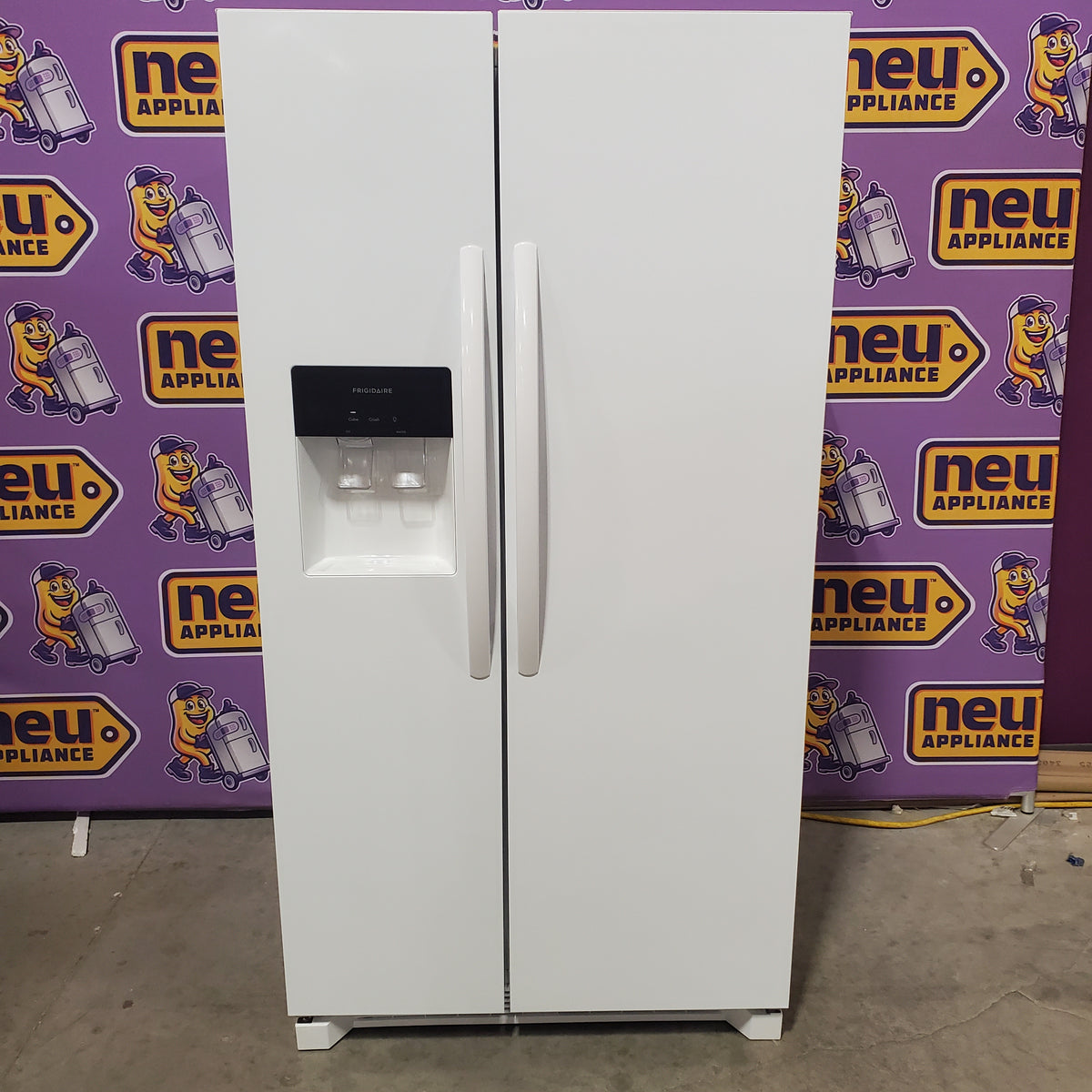 Frigidaire 25.6 cu. ft. Side by Side Refrigerator in White with Exterior Ice and Water Dispenser FRSS2623AW - Scratch & Dent (Minor)