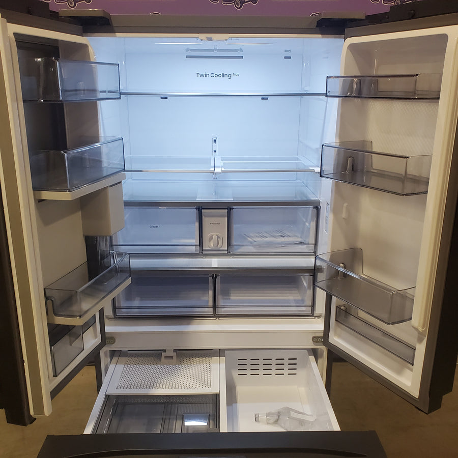 Samsung Bespoke Stainless Steel 3 Door French Door 30 Cu. Ft. Refrigerator with Beverage Center RF30BB660012 - Scratch & Dent (Minor)