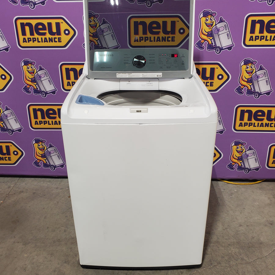Samsung 4.5 cu. ft. Top Load Washer with Vibration Reduction Technology+ in White WA45T3200AW - Certified Refurbished and Samsung 7.2 cu. ft. Electric Dryer with Sensor Dry in White DVE45T3200W - Certified Refurbished