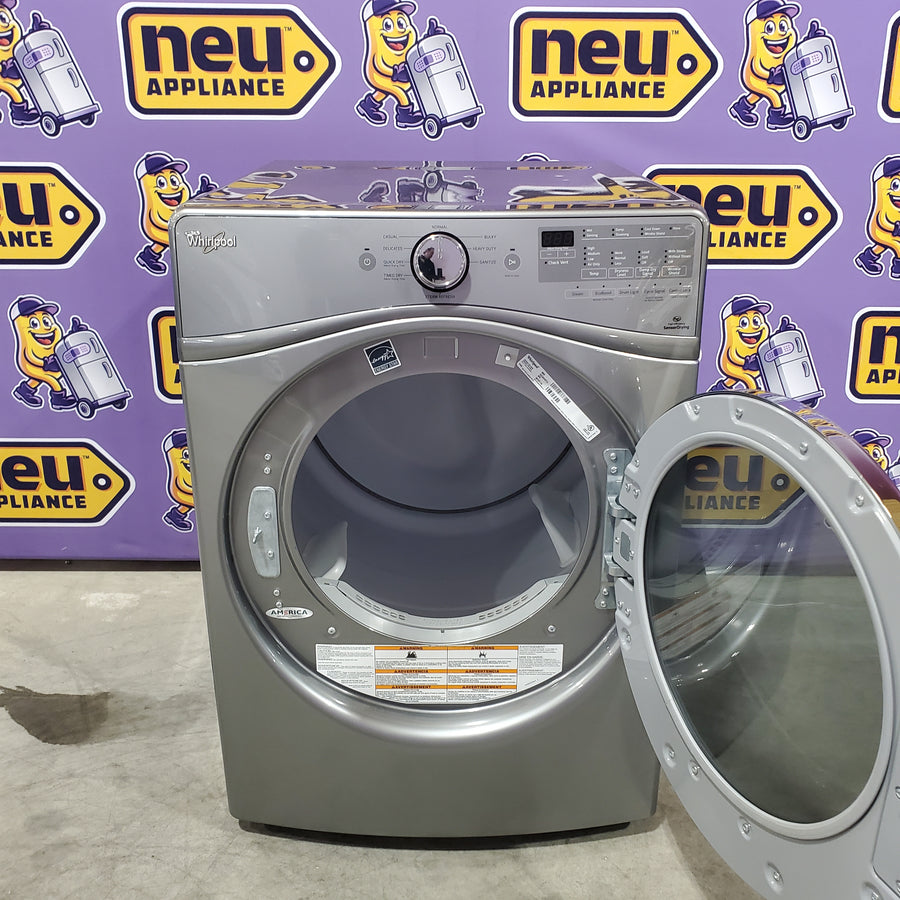 Whirlpool 7.4 cu. ft. 240 -Volt Stackable Chrome Shadow Electric Vented Dryer with Steam Refresh, ENERGY STAR 0512190 - WED90HEFC - Certified Refurbished
